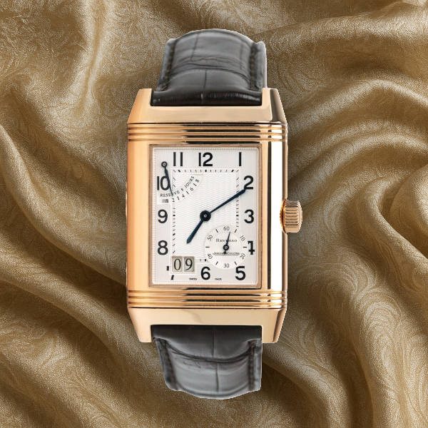 Jaeger-LeCoultre Reverso women’s dress watch – Art Deco rectangular reversible case with classic elegance and modern refinement.